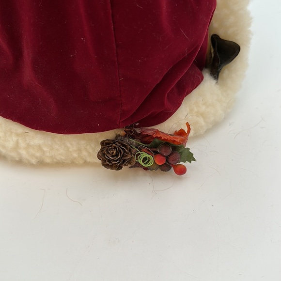 Christmas Tree Table Topper Santa Old World Nature Red Velvet Cape Green Body - Picture 9 of 16